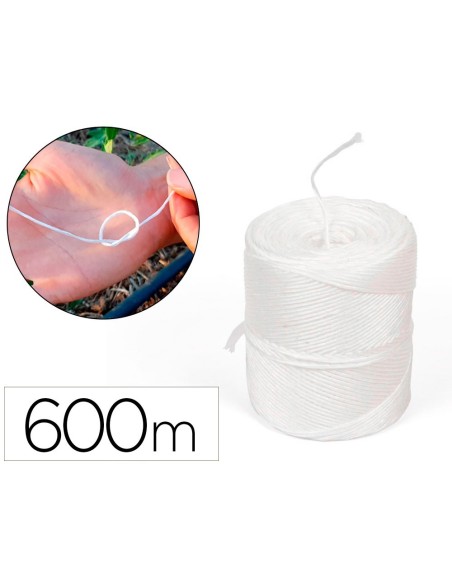 CUERDA RAFIA LIDERPAPEL COLOR BLANCO ROLLO DE 600 METROS