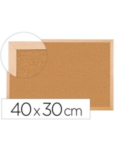 PIZARRA CORCHO Q-CONNECT 40X30 CM MARCO DE MADERA