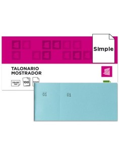 TALONARIO LIDERPAPEL MOSTRADOR 50X110 MM TL08 CELESTE CON MATRIZ