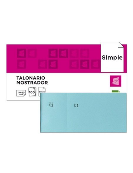 TALONARIO LIDERPAPEL MOSTRADOR 50X110 MM TL08 CELESTE CON MATRIZ