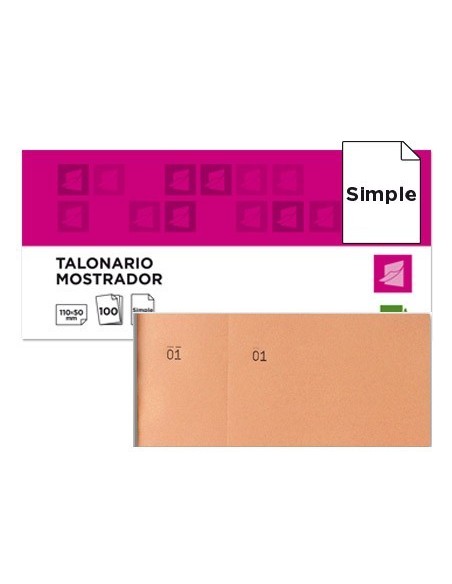 TALONARIO LIDERPAPEL MOSTRADOR 50X110 MM TL10 NARANJA CON MATRIZ