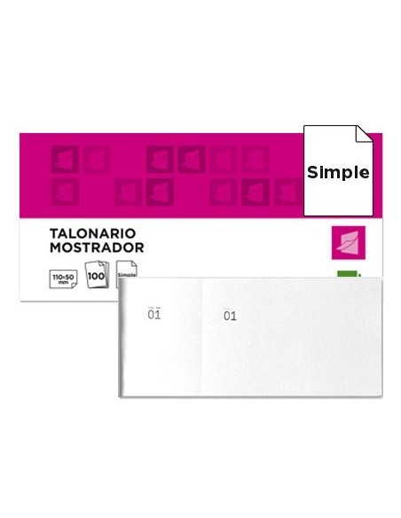 TALONARIO LIDERPAPEL MOSTRADOR 50X110 MM TL09 BLANCO CON MATRIZ