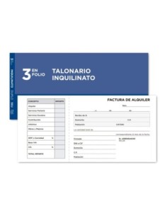 TALONARIO LIDERPAPEL INQUILINATO 3/F. ORIGINAL Y COPIA T207 CON CODICIONES E I.V.A.