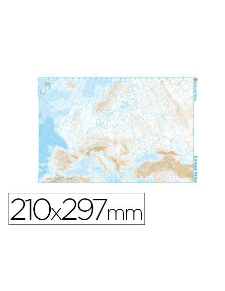 MAPA MUDO B/N DIN A4 EUROPA FISICO