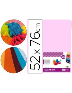 PAPEL SEDA LIDERPAPEL ROSA 52X76 CM 18 GR -PAQUETE DE 25 HOJAS