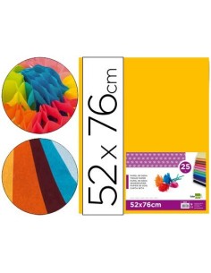 PAPEL SEDA LIDERPAPEL NARANJA 52X76 CM 18 GR -PAQUETE DE 25 HOJAS