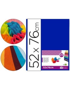 PAPEL SEDA LIDERPAPEL AZUL 52X76 CM 18 GR -PAQUETE DE 25 HOJAS