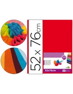 PAPEL SEDA LIDERPAPEL ROJO 52X76 CM 18 GR -PAQUETE DE 25 HOJAS