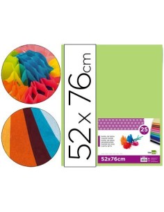 PAPEL SEDA LIDERPAPEL VERDE MEDIO 52X76 CM 18 GR -PAQUETE DE 25 HOJAS