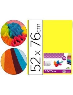 PAPEL SEDA LIDERPAPEL AMARILLO 52X76 CM 18 GR -PAQUETE DE 25 HOJAS