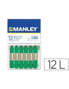 LAPICES CERA MANLEY UNICOLOR VERDE NATURAL N.21 CAJA DE 12 UNIDADES