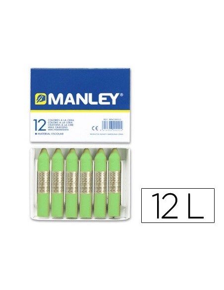 LAPICES CERA MANLEY UNICOLOR VERDE AMARILLENTO N.22 CAJA DE12 UNIDADES