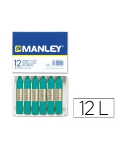 LAPICES CERA MANLEY UNICOLOR VERDE TURQUESA N.23 CAJA DE 12UNIDADES