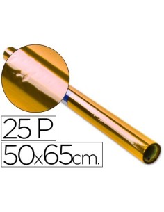 PAPEL CELOFAN ROLLO TREPADO AMARILLO 25 HOJAS DE 50X65 CM