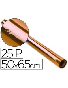 PAPEL CELOFAN ROLLO TREPADO NARANJA 25 HOJAS DE 50X65 CM