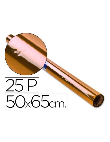 PAPEL CELOFAN ROLLO TREPADO NARANJA 25 HOJAS DE 50X65 CM