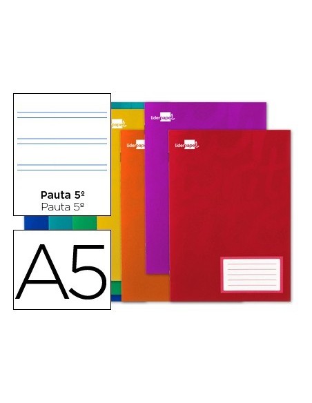 LIBRETA LIDERPAPEL SMART A5 32 HOJAS 60G/M2CUADRO PAUTA 5a 2.5MM CON MARGEN