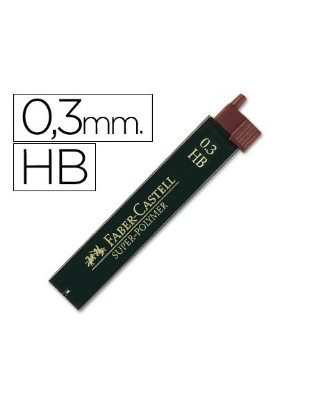 MINAS FABER GRAFITO 9063 0,3 MM HB ESTUCHE DE 12 MINAS