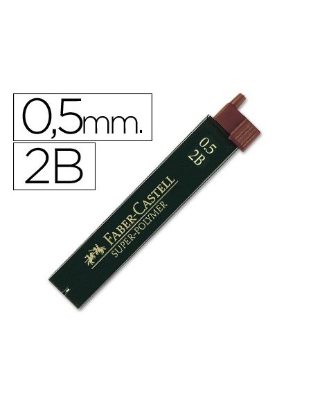 MINAS FABER GRAFITO 9065 0,5 MM 2B ESTUCHE DE 12 MINAS