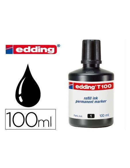 TINTA ROTULADOR EDDING T-100 NEGRO FRASCO DE 100 ML