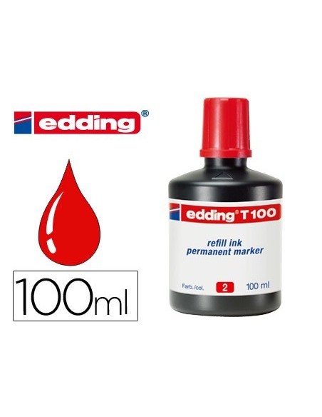 TINTA ROTULADOR EDDING T-100 ROJO FRASCO DE 100 ML