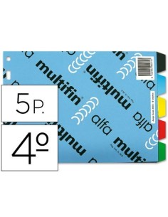 SEPARADOR MULTIFIN 3003 PLASTICO CUARTO APAISADO 5 PESTAÑAS