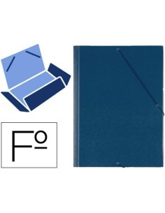 CARPETA GOMAS SOLAPAS PLASTICO SARO FOLIO AZUL
