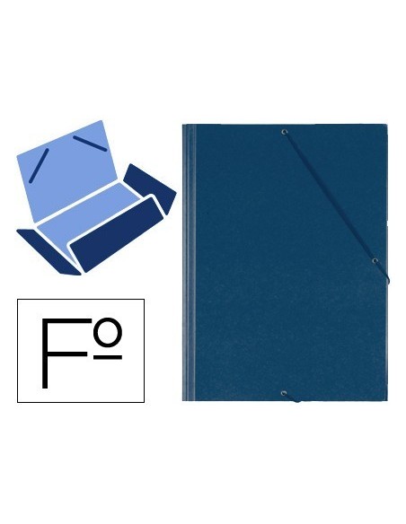 CARPETA GOMAS SOLAPAS PLASTICO SARO FOLIO AZUL