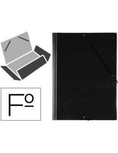 CARPETA GOMAS SOLAPAS PLASTICO SARO FOLIO NEGRA