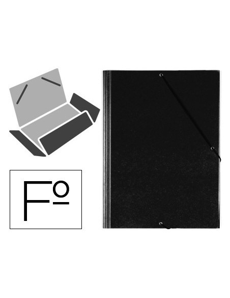 CARPETA GOMAS SOLAPAS PLASTICO SARO FOLIO NEGRA