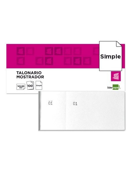 TALONARIO LIDERPAPEL MOSTRADOR 60X145 MM TL02 BLANCO CON MATRIZ