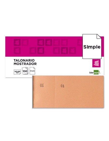 TALONARIO LIDERPAPEL MOSTRADOR 60X145 MM TL04 NARANJA CON MATRIZ