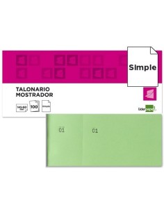 TALONARIO LIDERPAPEL MOSTRADOR 60X145 MM TL06 VERDE CON MATRIZ