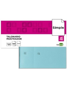 TALONARIO LIDERPAPEL MOSTRADOR 60X145 MM TL03 CELESTE CON MATRIZ