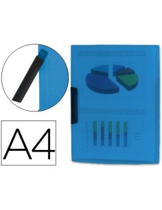 CARPETA LIDERPAPEL DOSSIER PINZA LATERAL 35482 POLIPROPILENO DIN A4 AZUL 30 HOJAS PINZA GIRATORIA