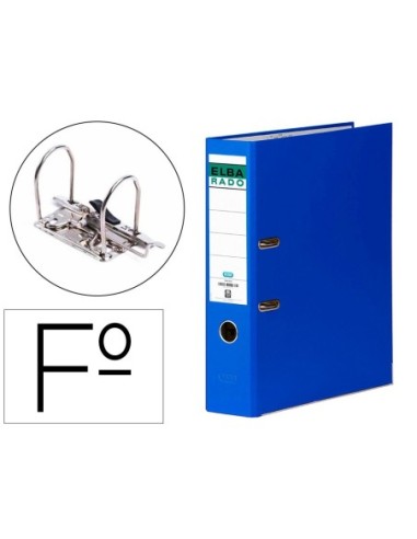 ARCHIVADOR DE PALANCA ELBA CARTON FORRADO FOLIO AZUL LOMO DE 80 MM RADO CHIC
