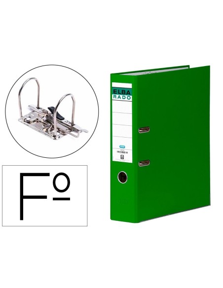 ARCHIVADOR DE PALANCA ELBA CARTON FORRADO FOLIO VERDE LOMO DE 80 MM RADO CHIC
