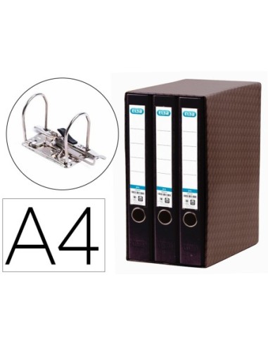 MODULO ELBA 3 ARCHIVADORES DE PALANCA DIN A4 2 ANILLAS NEGRO LOMO DE 50 MM