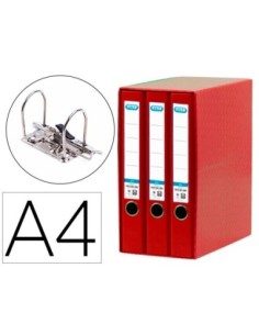 MODULO ELBA 3 ARCHIVADORES DE PALANCA DIN A4 2 ANILLAS ROJO LOMO DE 50 MM