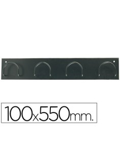PERCHERO METALICO 611 PARED 4 COLGADORES COLOR NEGRO 55X10X5 CM