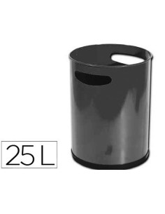PAPELERA METALICA CON ASAS 111 NEGRA 30X25 CM