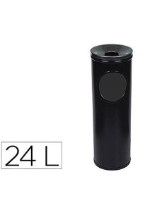CENICERO PAPELERA REDONDO 401 NEGRO METALICO 66X21,5 CM