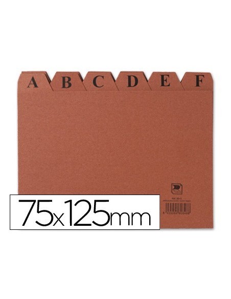 INDICE FICHERO LIDERPAPEL CARTON N.2 75X125 MM