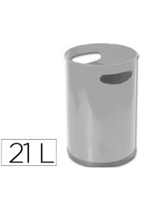PAPELERA METALICA CON ASAS 101 GRIS 32X21 CM