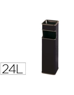 CENICERO PAPELERA CUADRADO 403 NEGRO METALICO 65X18X18 CM
