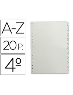 SEPARADOR ALFABETICO MULTIFIN 3002 PLASTICO CUARTO NATURAL