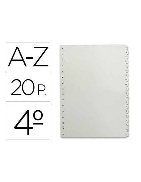 SEPARADOR ALFABETICO MULTIFIN 3002 PLASTICO CUARTO NATURAL