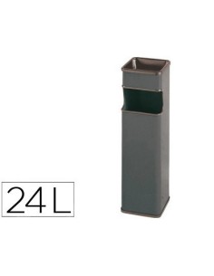 CENICERO PAPELERA CUADRADO 403 GRIS METALICO 65X18X18 CM