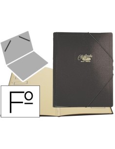 CARPETA CLASIFICADOR CARTON COMPACTO SARO FOLIO NEGRA -12 DEPARTAMENTOS