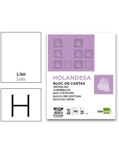 BLOC DE CARTAS LIDERPAPEL LISO HOLANDESA 40 HOJAS 60G/M2